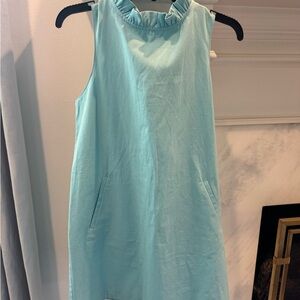 Tyler Boe Sleeveless Ruffled Neck Shift Dress - Light Aqua